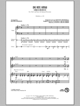 page one of One Note Samba (Samba De Uma Nota So) (2-Part Choir)