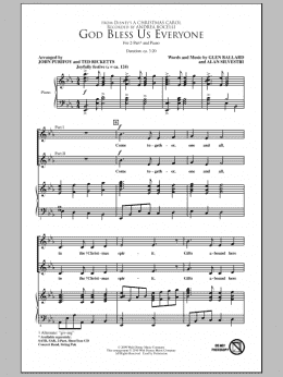 page one of God Bless Us Everyone (2-Part Choir)