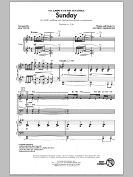 page one of Sunday (SATB Choir)