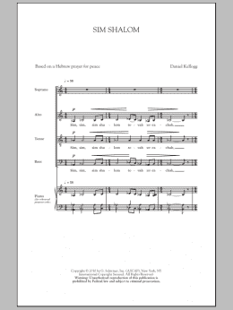 page one of Sim Shalom (SATB Choir)