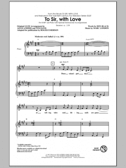 page one of To Sir, With Love (SAB Choir)