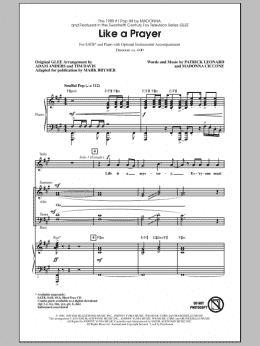 page one of Like A Prayer (SATB Choir)