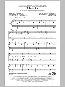 page one of Billionaire (TBB Choir)