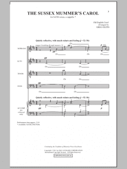 page one of Sussex Carol (SATB Choir)