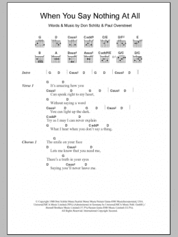 page one of When You Say Nothing At All (Guitar Chords/Lyrics)