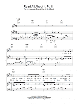 page one of Read All About It, Part III (Piano, Vocal & Guitar Chords)