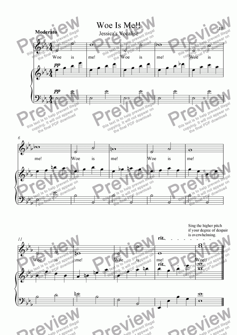 Woe Is Me Download Sheet Music Pdf File 3105