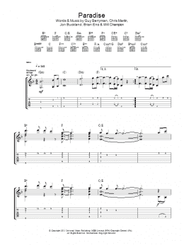 page one of Paradise (Guitar Tab)