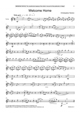 page one of Welcome Home (Instrumental Solo)