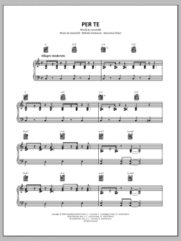 page one of Per Te (Piano, Vocal & Guitar Chords (Right-Hand Melody))