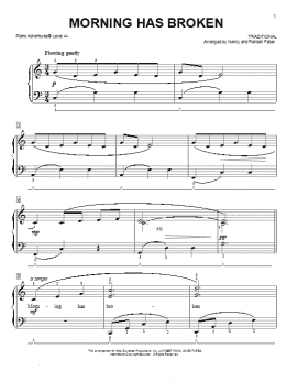 page one of Morning Has Broken (Piano Adventures)