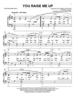 page one of You Raise Me Up (Piano Adventures)