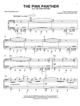 page one of The Pink Panther (Piano Adventures)