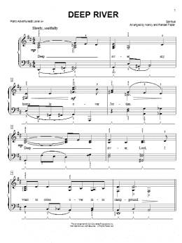 page one of Deep River (Piano Adventures)