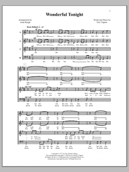 page one of Wonderful Tonight (SATB Choir)