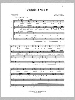 page one of Unchained Melody (SATB Choir)