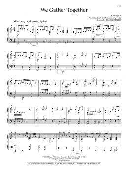 page one of We Gather Together (Piano Solo)