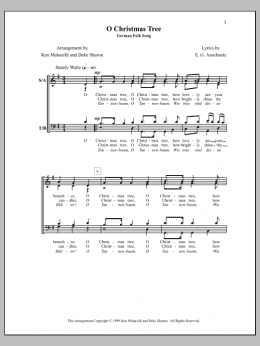 page one of O Christmas Tree (SATB Choir)