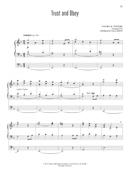 page one of Trust and Obey (Organ)