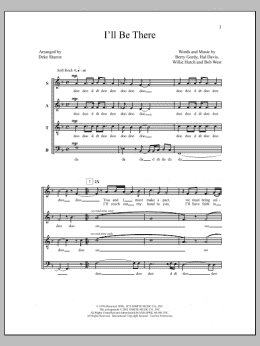 page one of I'll Be There (SATB Choir)