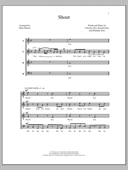 page one of Shout (TTBB Choir)