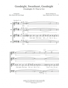 page one of Goodnight, Sweetheart, Goodnight (Goodnight, It's Time to Go) (TTBB Choir)