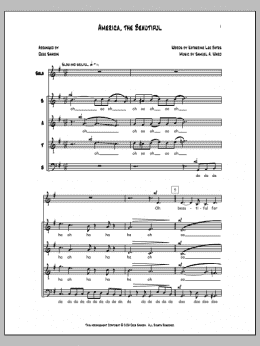 page one of America, the Beautiful (SATB Choir)