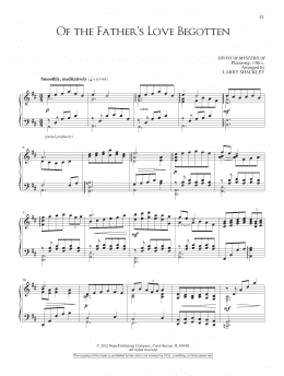 page one of Of the Father's Love Begotten (Piano Solo)