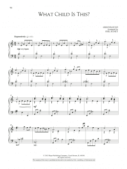 page one of What Child Is This? (Piano Solo)