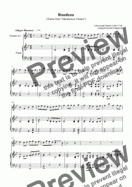 page one of "Rondeau" by Jean Joseph Mouret -Download Sheet Music (Bb Trumpet)