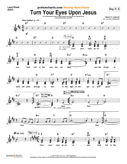 page one of Turn Your Eyes Upon Jesus (Lead Sheet / Fake Book)