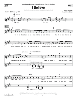 page one of I Believe (Lead Sheet / Fake Book)