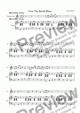 page one of Over the Break Blues (Clarinet)