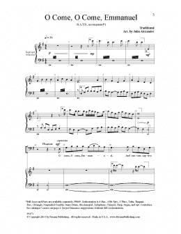 page one of O Come, O Come, Emmanuel (SATB Choir)