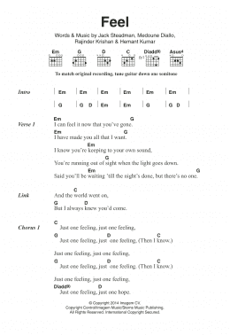 page one of Feel (Guitar Chords/Lyrics)