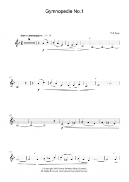 page one of Gymnopedie No. 1 (Clarinet Solo)