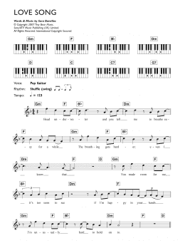 page one of Love Song (Piano Chords/Lyrics)