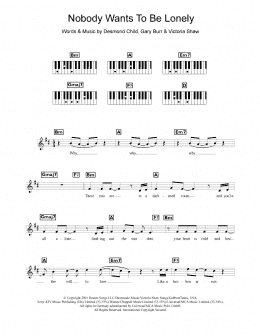 page one of Nobody Wants To Be Lonely (Piano Chords/Lyrics)