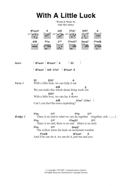 page one of With A Little Luck (Guitar Chords/Lyrics)