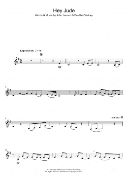 page one of Hey Jude (Clarinet Solo)