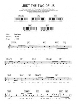 page one of Just The Two Of Us (Piano Chords/Lyrics)