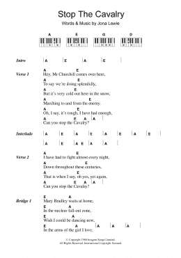 page one of Stop The Cavalry (Piano Chords/Lyrics)