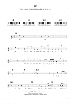 page one of Jet (Piano Chords/Lyrics)