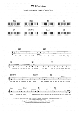 page one of I Will Survive (Piano Chords/Lyrics)