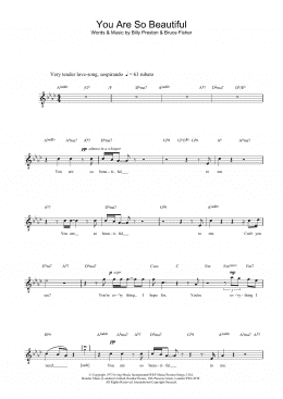 page one of You Are So Beautiful (Lead Sheet / Fake Book)