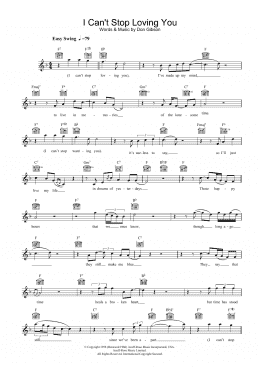 page one of I Can't Stop Loving You (Lead Sheet / Fake Book)