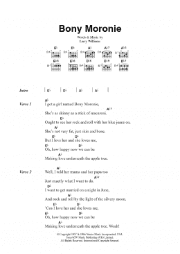 page one of Bony Moronie (Guitar Chords/Lyrics)