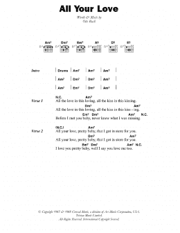 page one of All Your Love (I Miss Loving) (Guitar Chords/Lyrics)