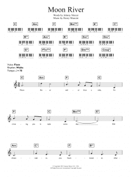 page one of Moon River (Piano Chords/Lyrics)