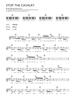 page one of Stop The Cavalry (Piano Chords/Lyrics)